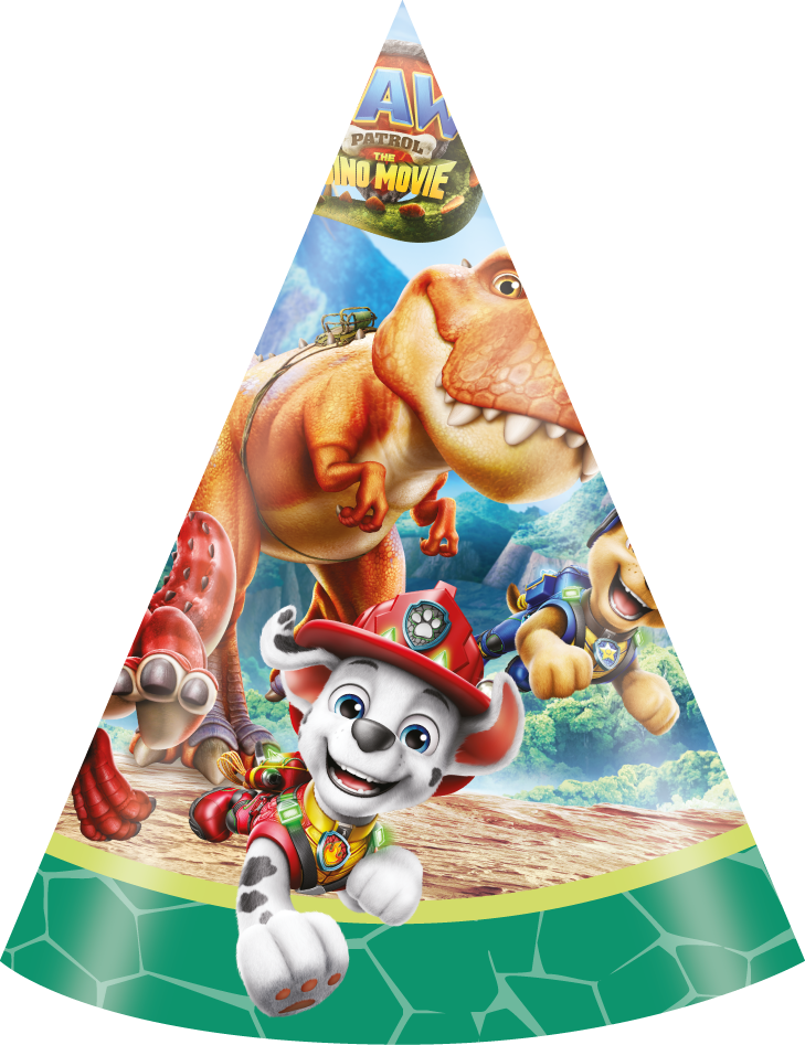 Partyhatte, Paw Patrol 3 Dino Movie, 6-pak