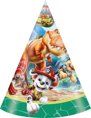 Partyhattar, Paw Patrol 3 Dino Movie, 6-pack