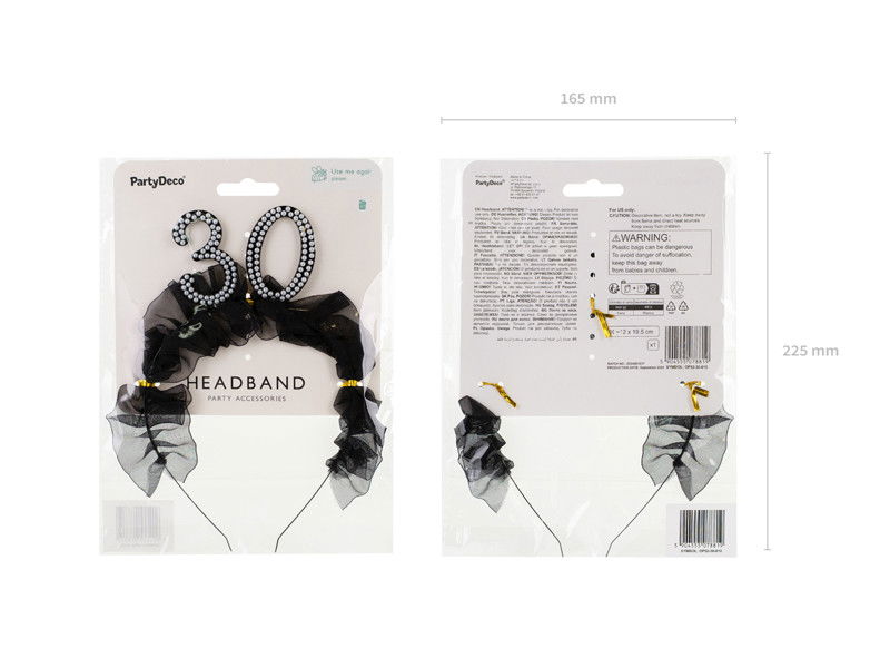 Hårbøjle, 30, med flæse og perler