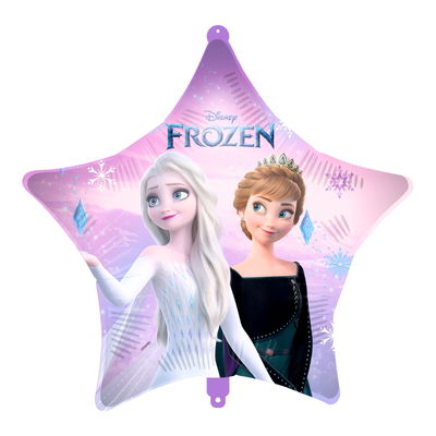 Stjärnformad Frozen 2 folieballong med Elsa och Anna