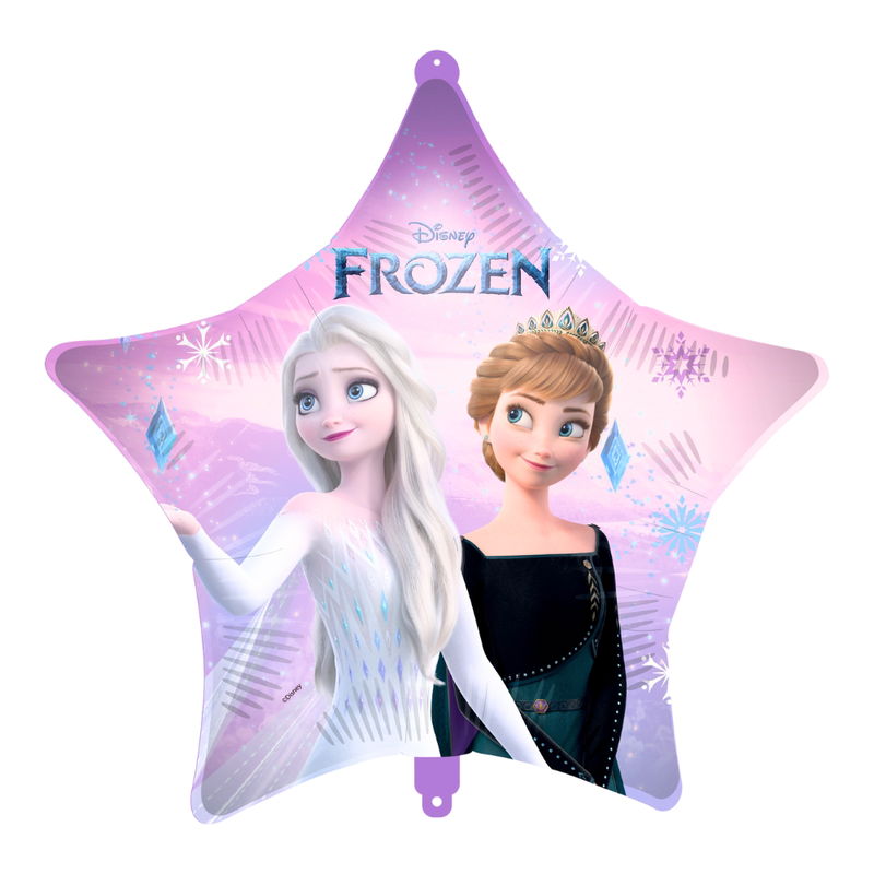 Stjärnformad Frozen 2 folieballong med Elsa och Anna