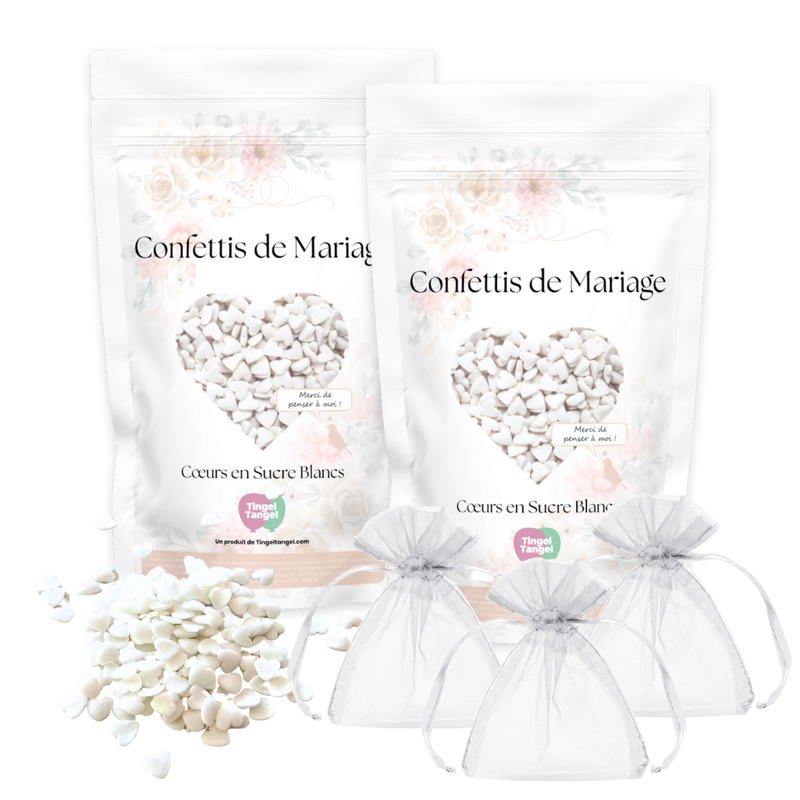 Confettis de Mariage, Kit pour 50 invités