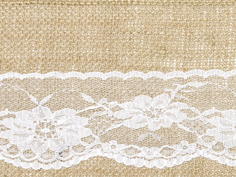 Stolsrosett i jute med spets