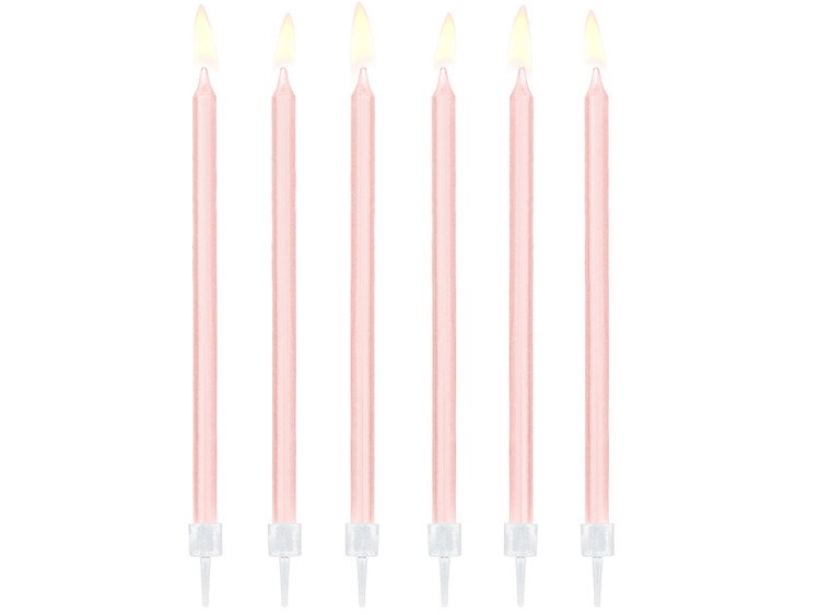 Tårtljus, rosa, 12-pack