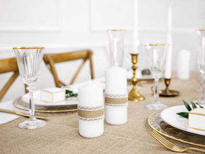 Ruban en jute avec dentelle, 4x500 cm