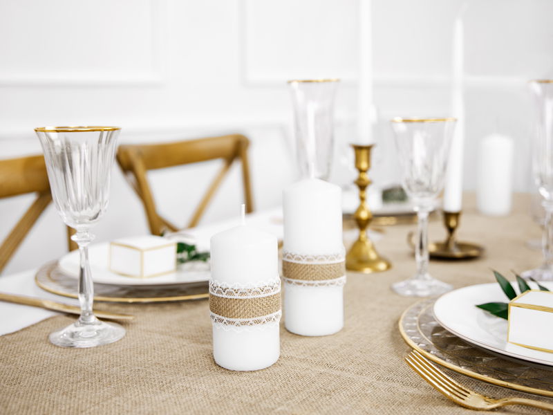 Ruban en jute avec dentelle, 4x500 cm