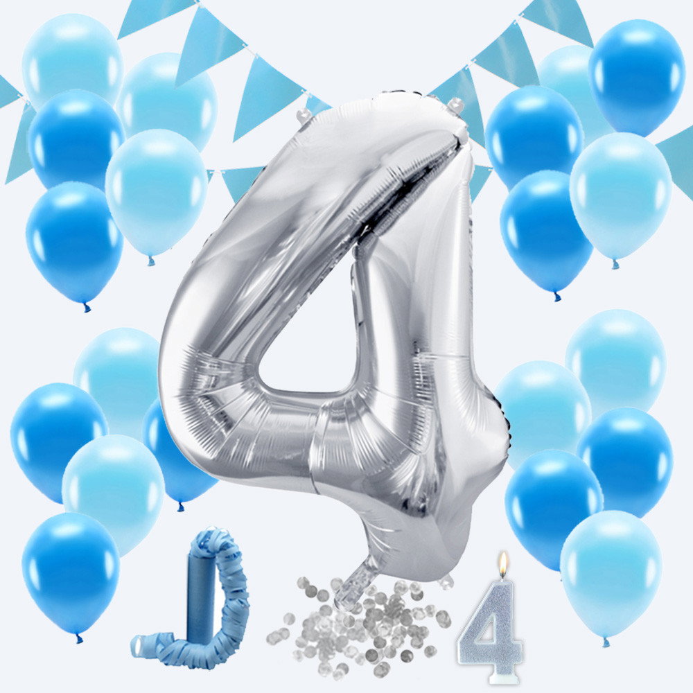 4-års festsæt, blå/sølv