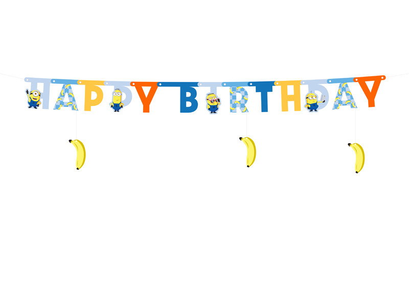 Banner, Happy Birthday, Minions, 50x153 cm