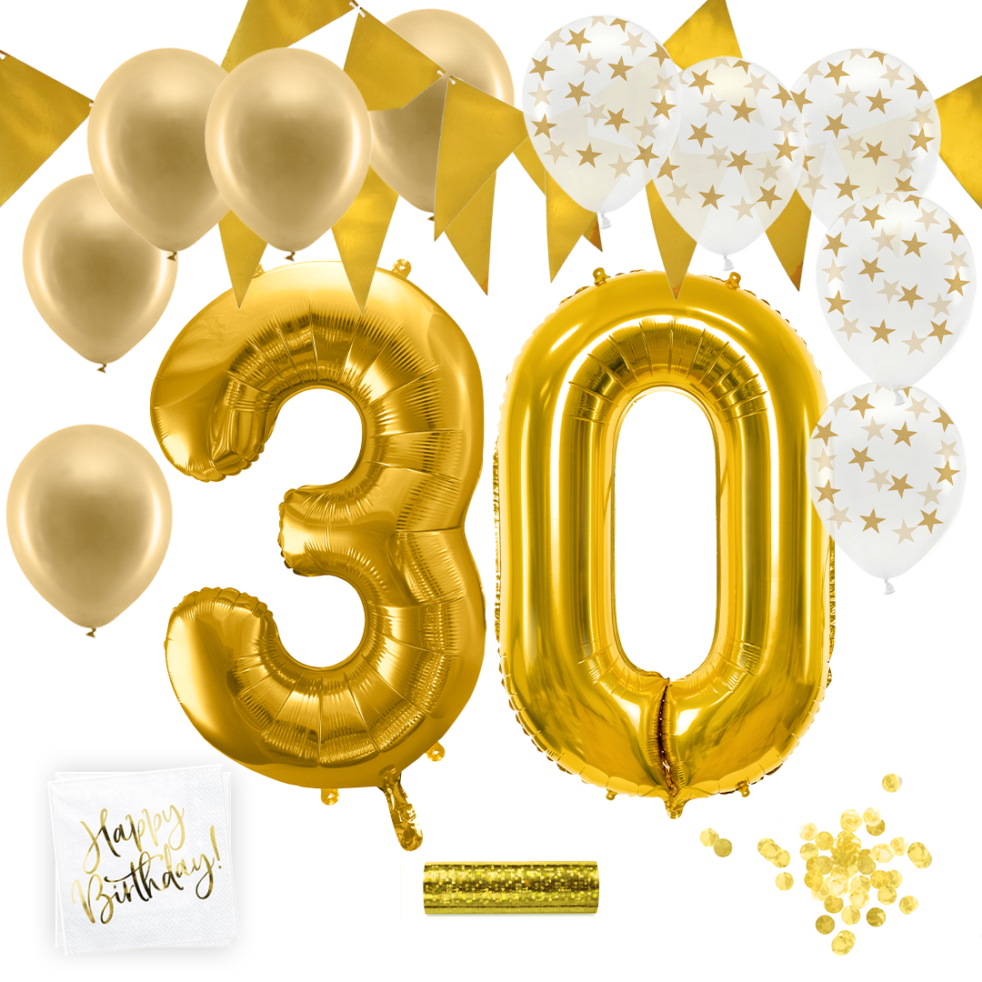 30-års fest kit, guld