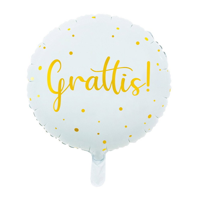 Heliumfylld Ballong, rund, grattis