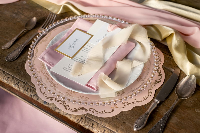 Serviettes en tissu, rose poudré, lot de 25