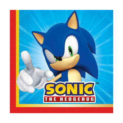 Servetter med Sonic the Hedgehog i färgglad design