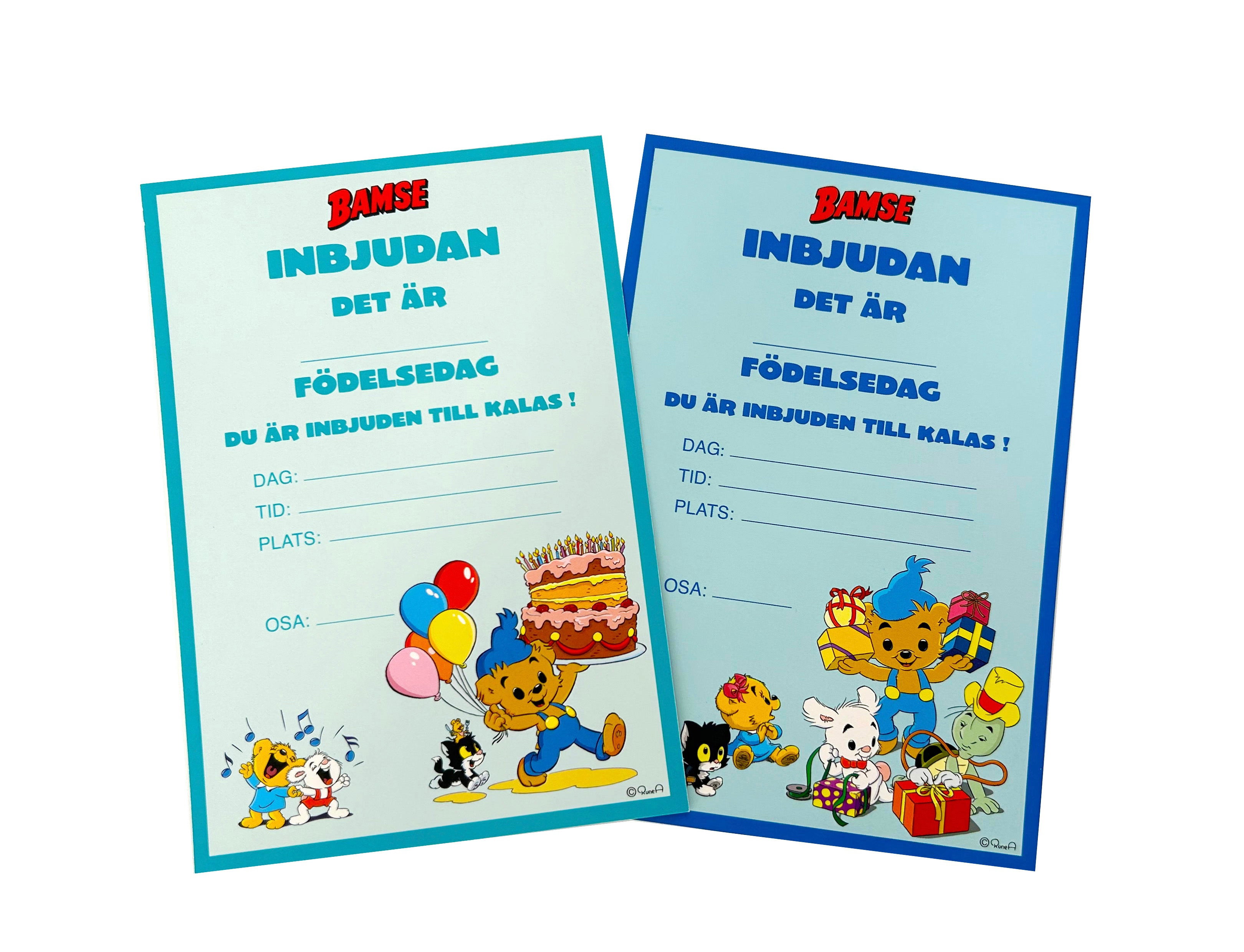 Inbjudningskort, Bamse, 8-pack