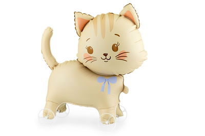 Folieballon Kat på hjul, 61x65 cm, mix