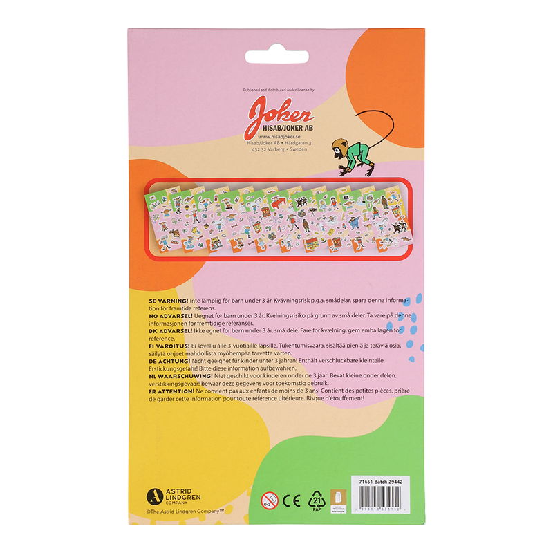 Livre de stickers, Fifi Brindacier, 12 pages Livre de stickers, Fifi Brindacier, 12 pages