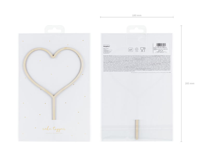 Caketopper Trä Hjärta