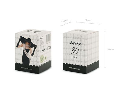 Sash, Happy 30, creme, 76 cm