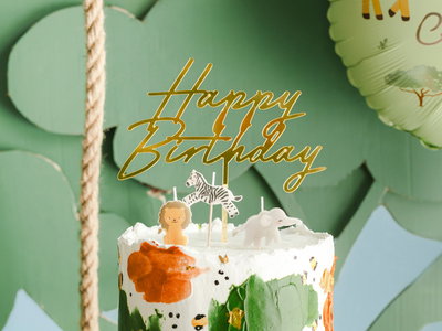 Verjaardagskaarsjes Safari, mix, 3 stuks