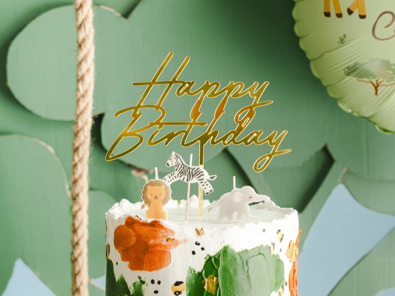 Verjaardagskaarsjes Safari, mix, 3 stuks