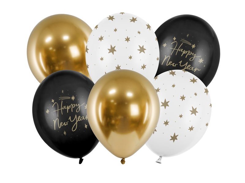 Nyårsballonger svart guld