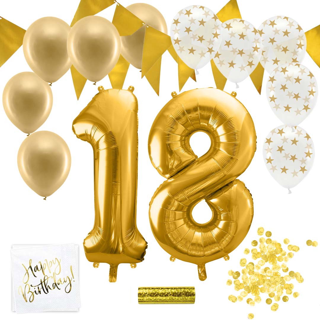 18-års fødselsdagssæt, guld