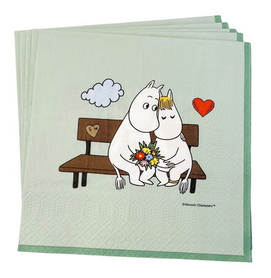 Servetter, Mumin, gröna, 16-pack