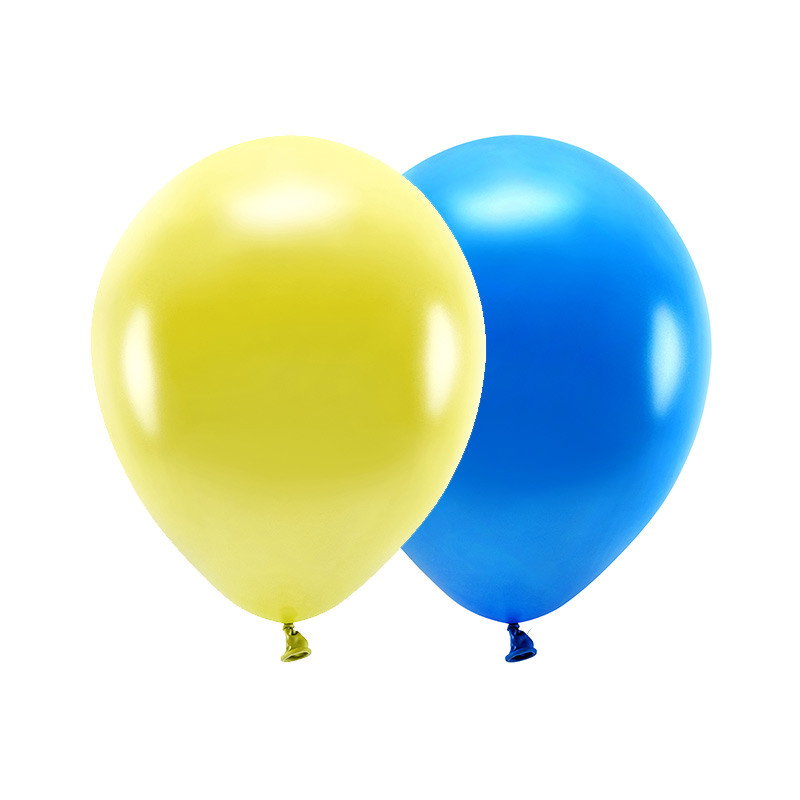 Ballong, gul & blå mix, 100-pack