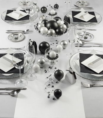 Bordslöpare, satin, vit, 9 m