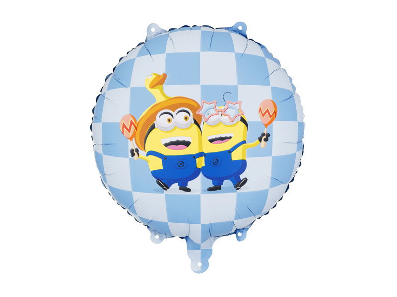 Folieballon, Minions, rund, 35 cm, farvemix, 1-pak