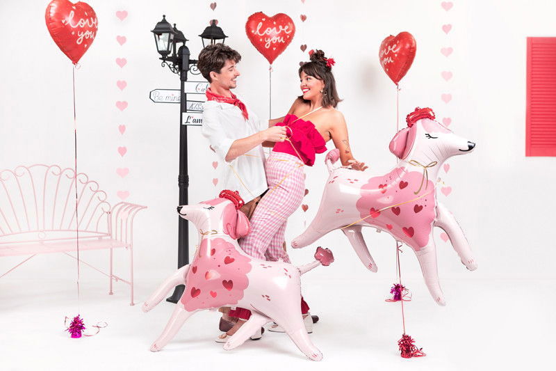 Heliumfylld Ballong, Hjärta, Love you, Röd