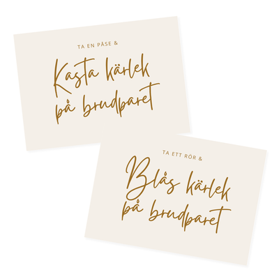 Skylt, bröllopsris-bubblor, 1-pack