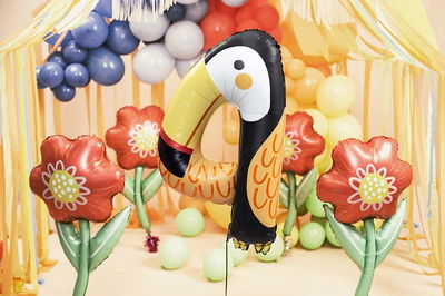 Folieballon, Blomstermotiv, farvemix, 96 cm