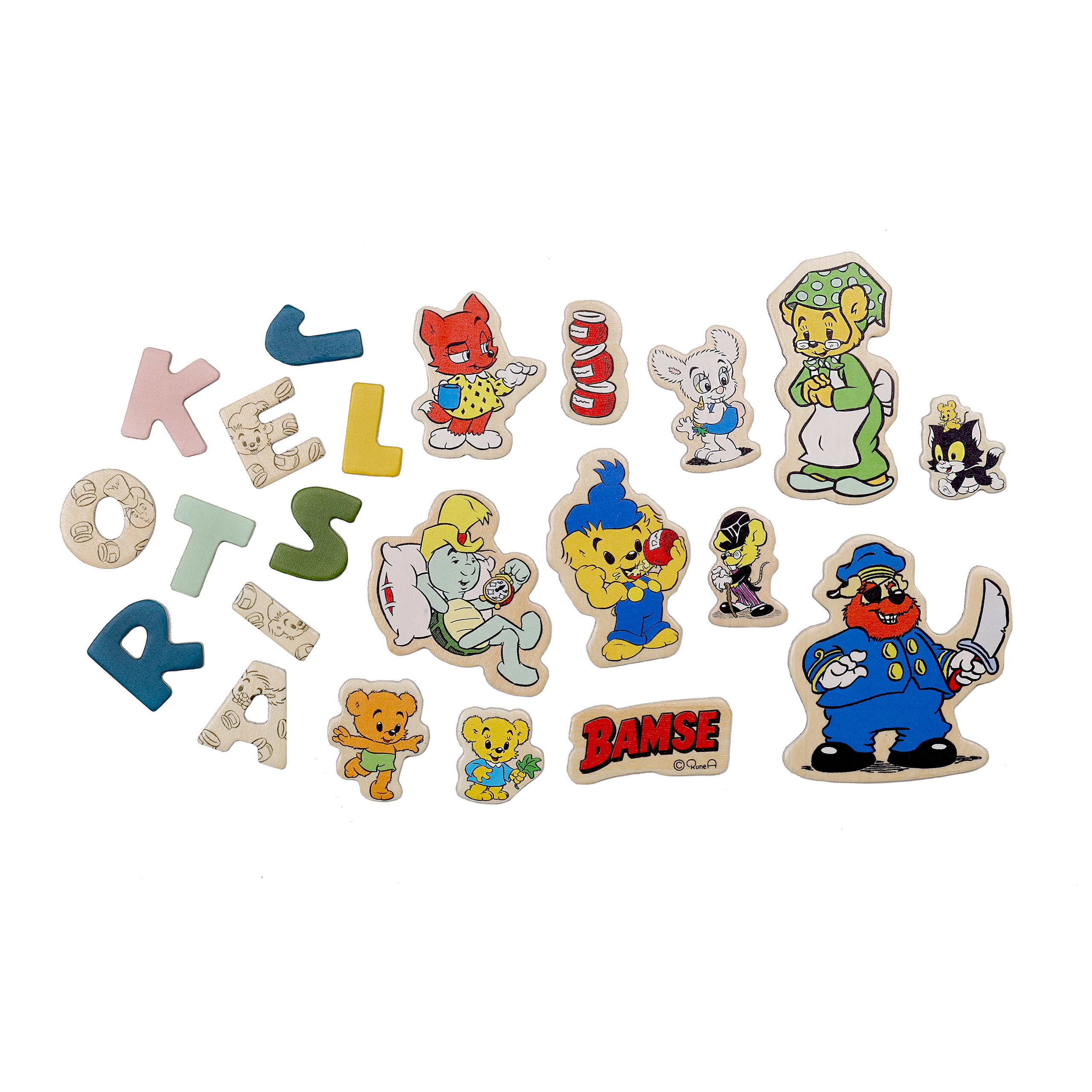 Bamse magnetbogstaver og figurer