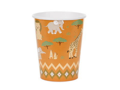 Papieren bekers, Safari, oranje mix, 6-pack