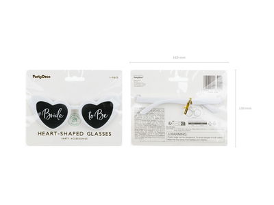 Briller, Bride to Be, hjerteformede, hvide