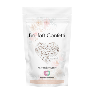 Bruiloft Confetti, Witte Suikerhartjes