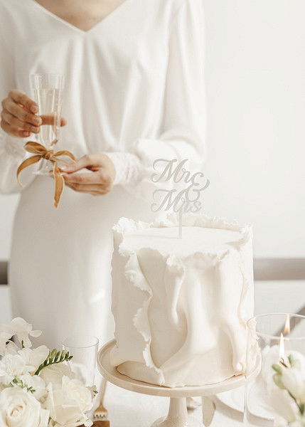 Kagetopper, MR & MRS, hvid, 16,5 cm