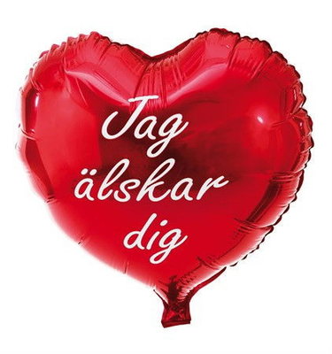 Heliumfylld Ballong, jag älskar dig, röd