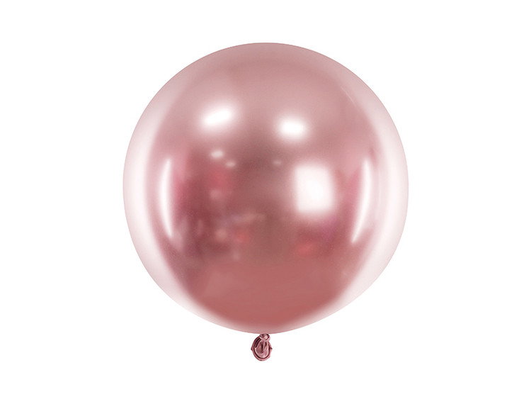 Ballong, stor, glossy roséguld