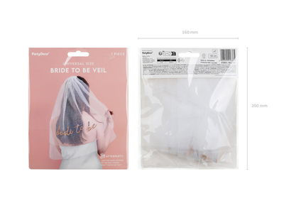 Slør Bride to be, hvid, 63 cm