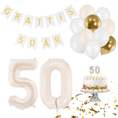 50-års fest kit, beige