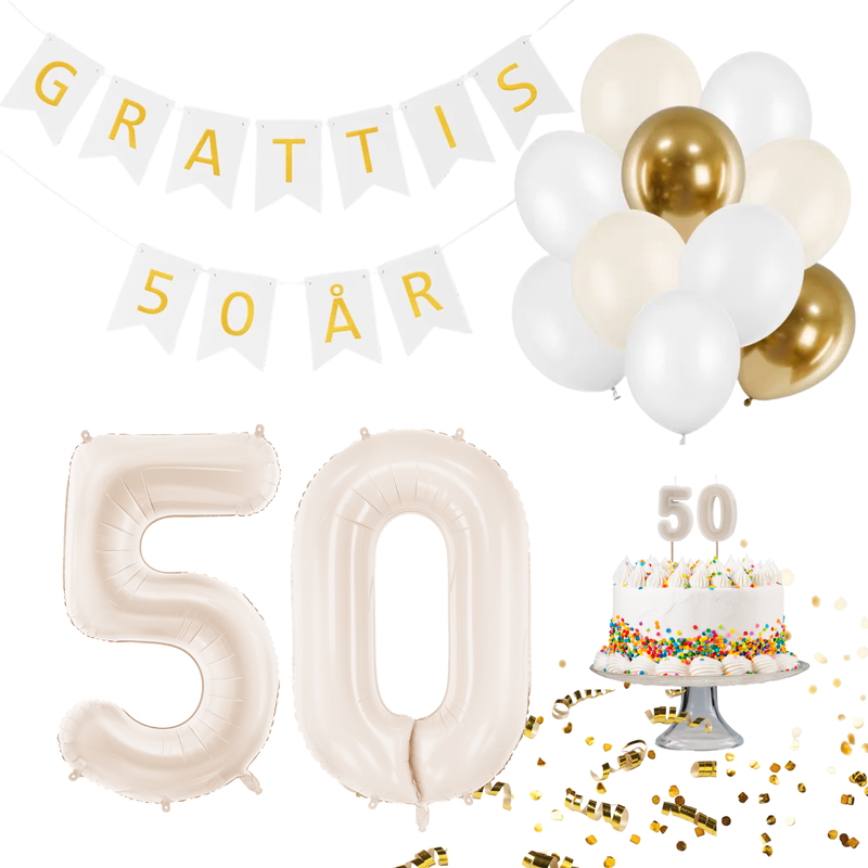 50-års fest kit, beige 50-års fest kit, beige
