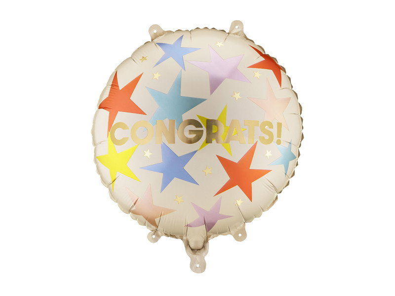 Foliopallo, Congrats, beige, 1 kpl