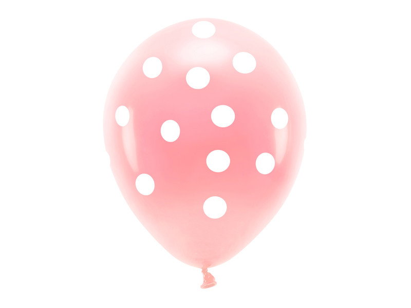 Ballong, rosa pastell, prickar, 6-pack