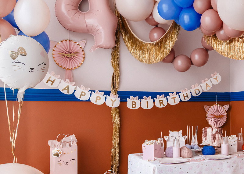 Folieballong, rund, katt