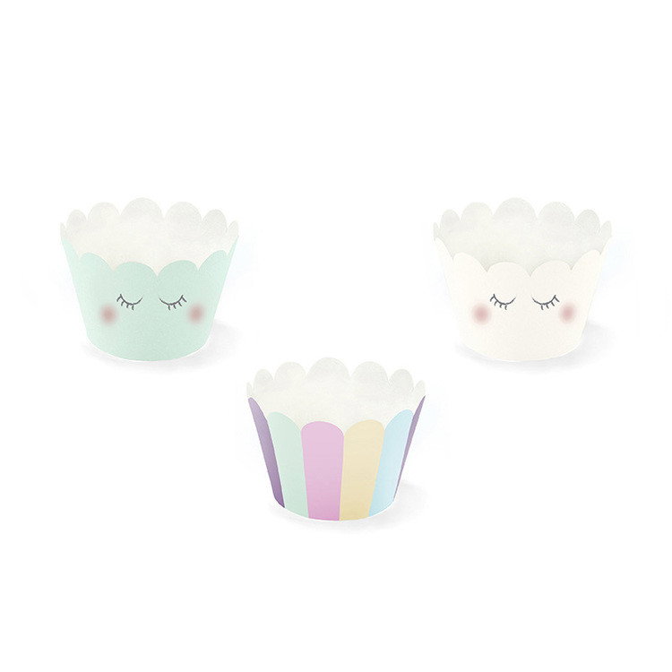 Cupcake wrappers pastel øjne, 6-pak