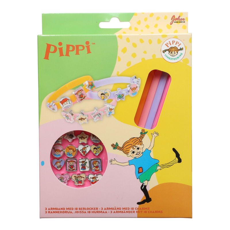Armband med berlocker, Pippi Långstrump, 3-pack