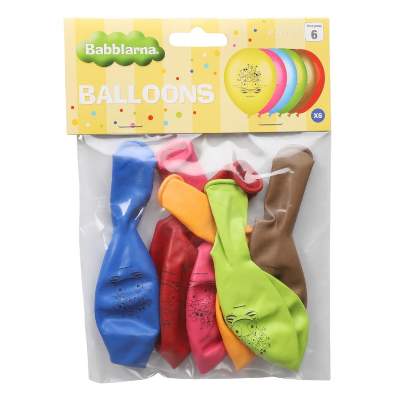 Balloner, Babblarna, farvemix, 6-pak