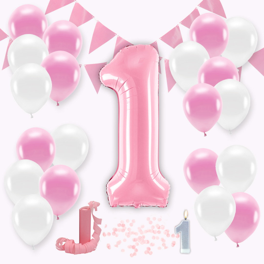 1-års kalas kit, Rosa