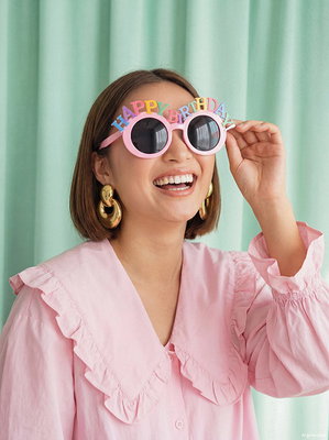 Silmälasit, Happy Birthday, vaaleanpunainen